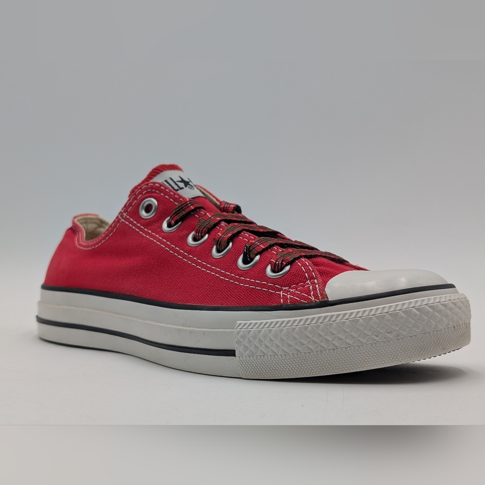 Converse Rebellion All Star Red Canvas Sneaker Women Sz 7 | Men Sz 5 Plaid Laces - Picture 5 of 17